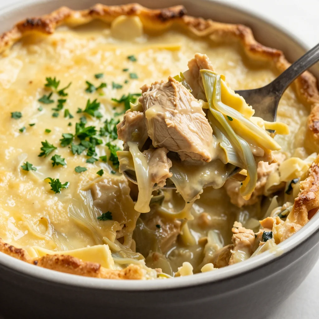 Comforting Slow Cooker Creamy Chicken And Leek Pie Filling