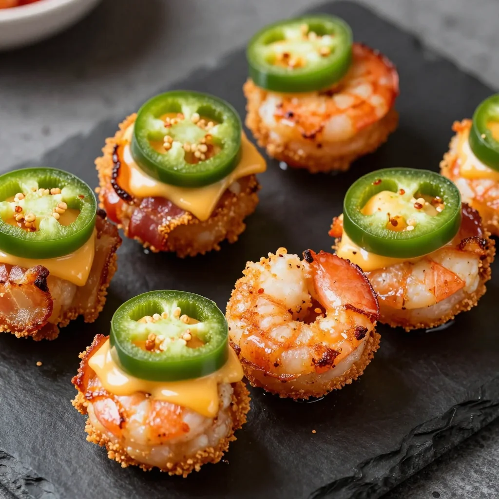 Bacon Wrapped Jalapeño Shrimp for Super Bowl Snacks
