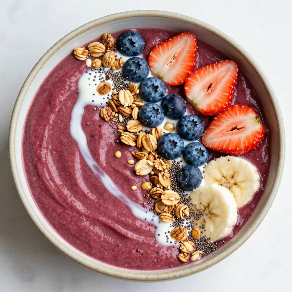 New Year Reset Berry Smoothie Bowl with Granola Crunch