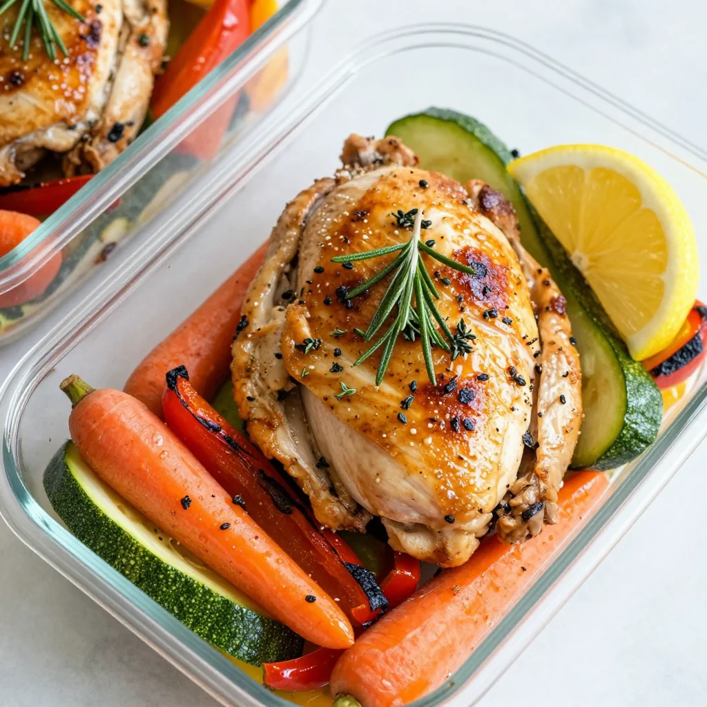 Clean Eating Lemon Herb Chicken and Veggies for Meal Prep