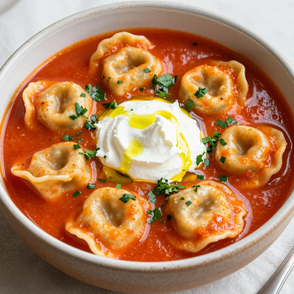Creamy Tomato Tortellini Soup in Under 30 Minutes