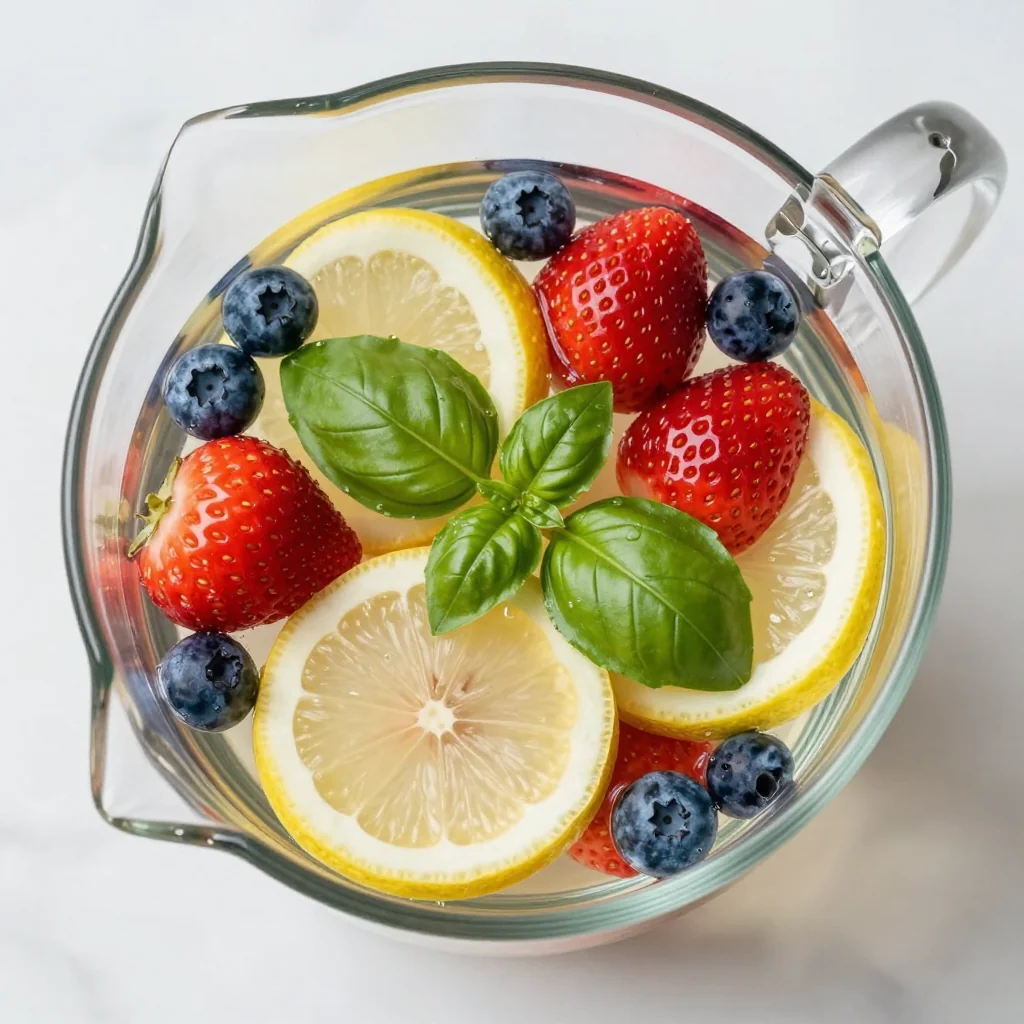 New Year's Day Detox Water with Berries and Basil