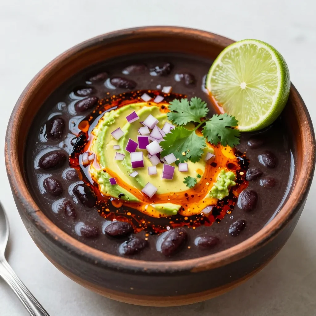 Spicy Vegan Black Bean Soup for Clean Start