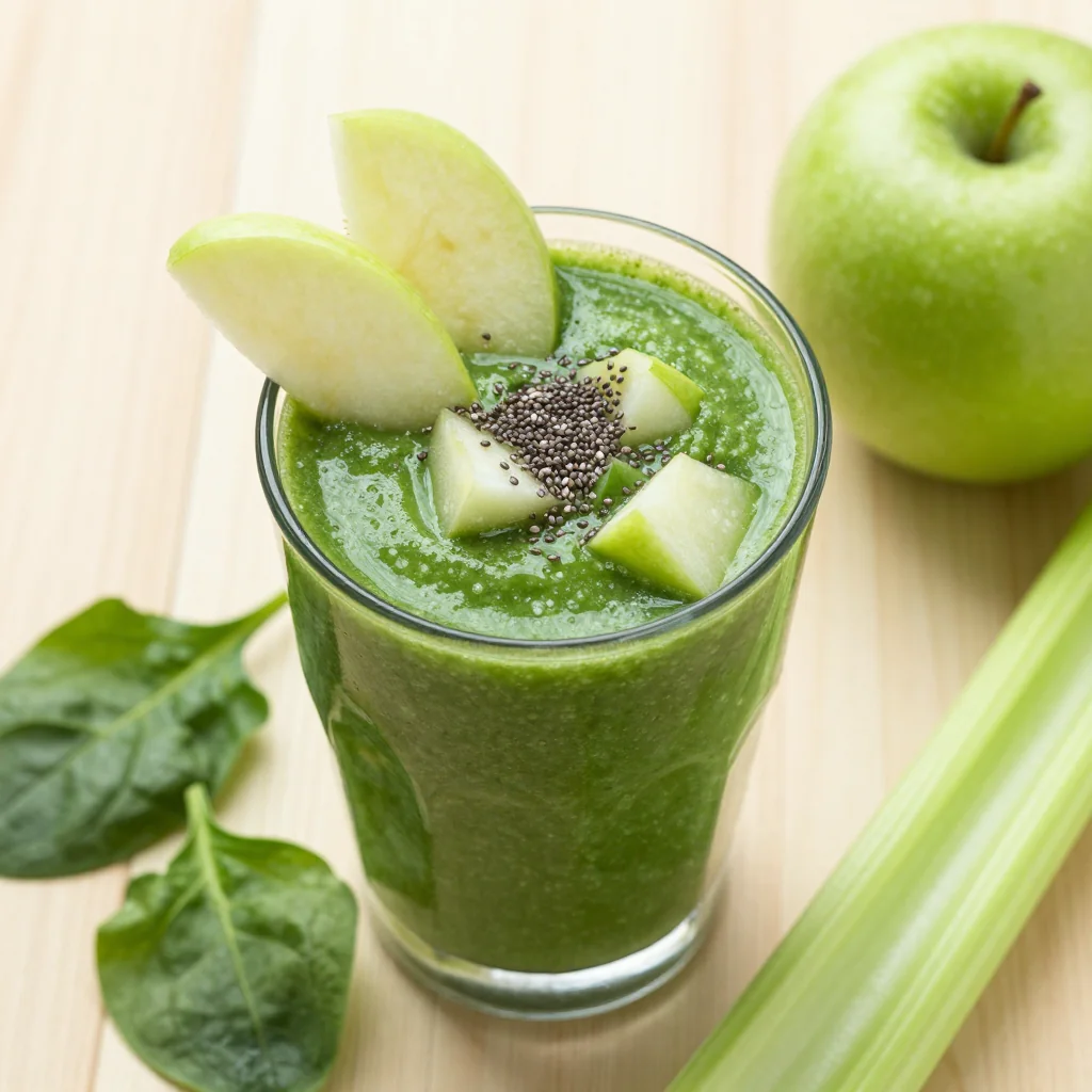 Detox Green Smoothie with Apple for Hydration