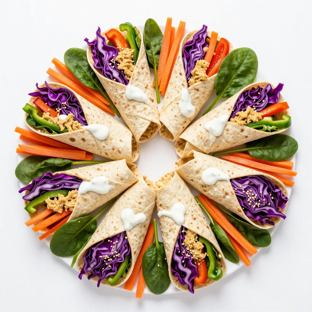 Rainbow Veggie Wraps for Fun Kid-Friendly Lunches