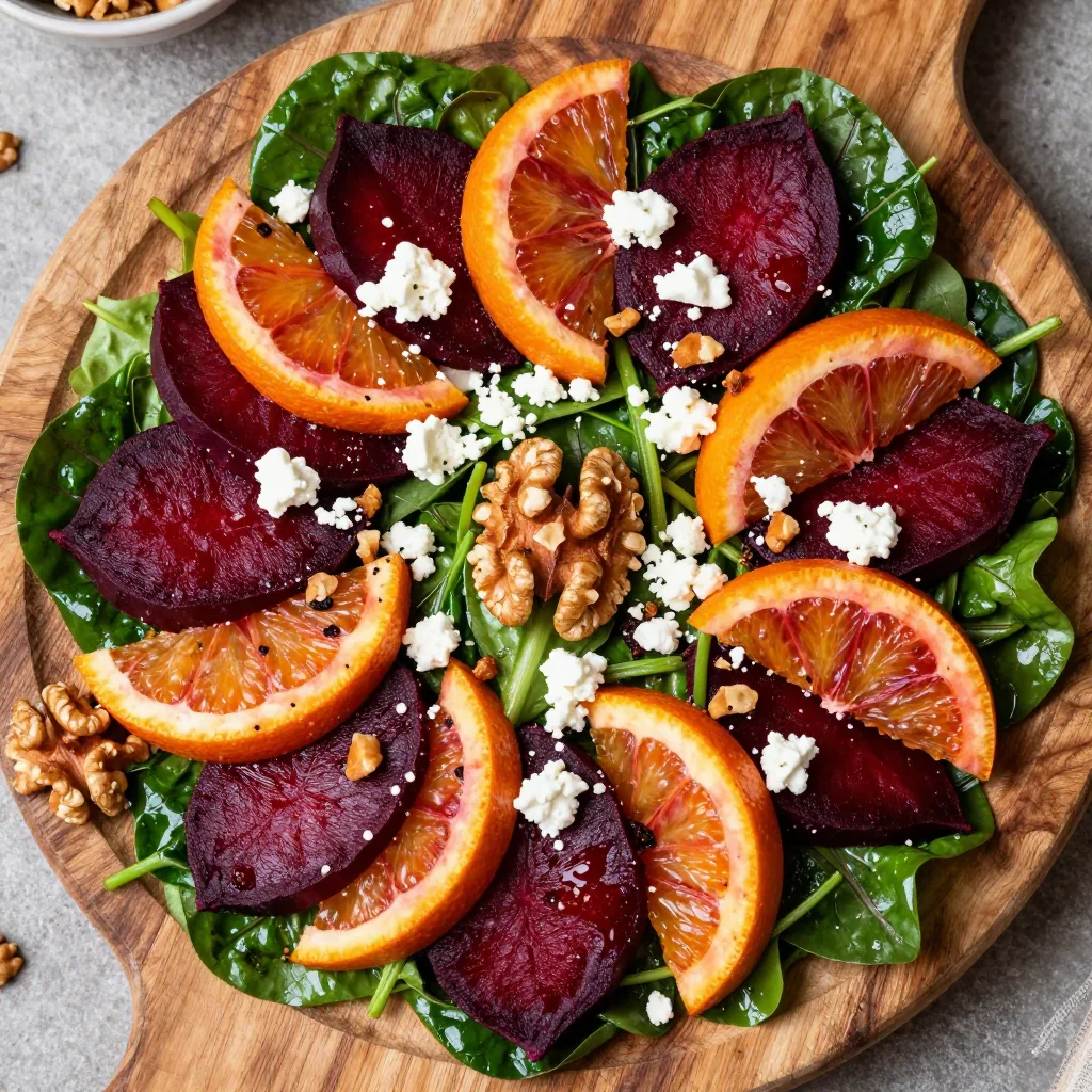 warm beet and citrus salad with toasted walnuts for winter family lunches