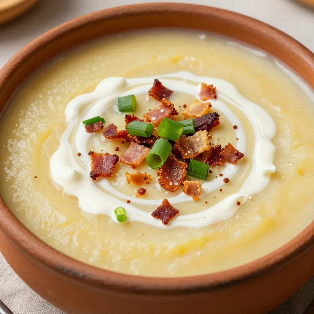 Creamy Potato Soup with Bacon and Green Onions