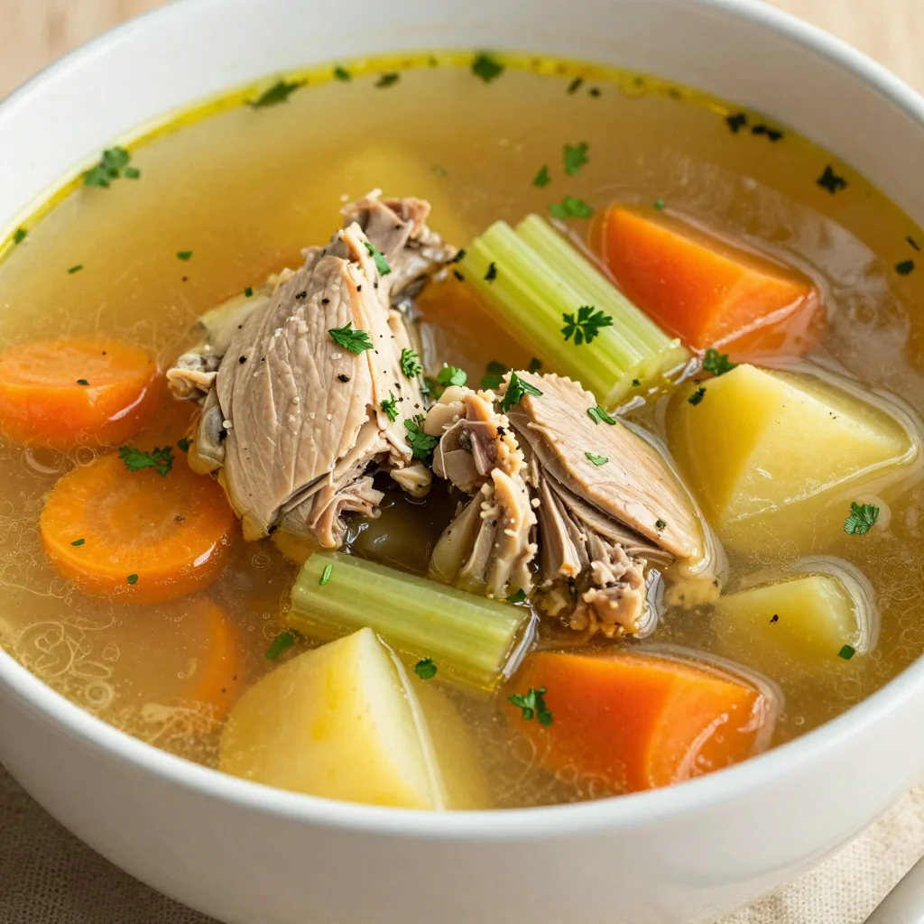 Hearty Turkey and Vegetable Soup with Herbs