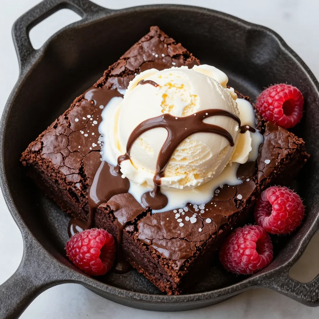 Indulgent Warm Brownie Skillet for NFL Playoffs Dessert