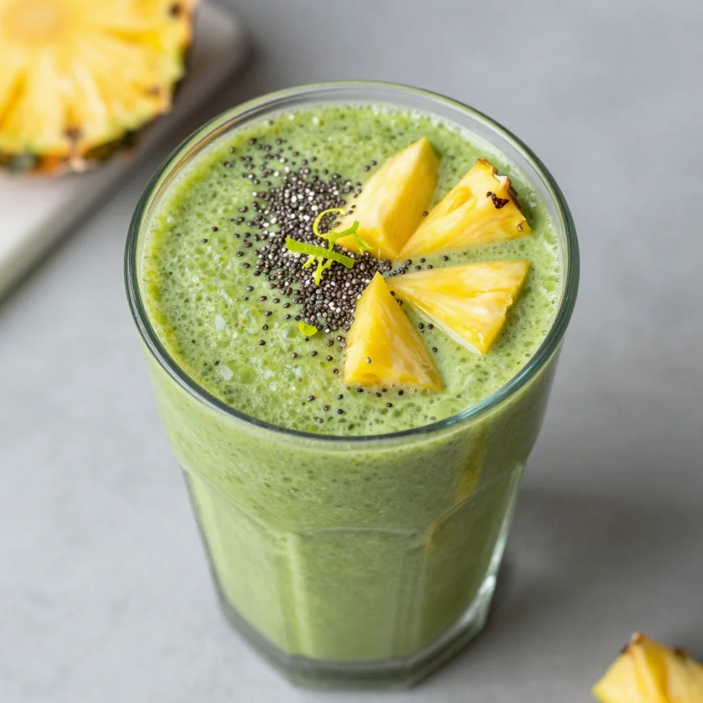 Detox Pineapple Kale Smoothie for a Fresh New Year Start