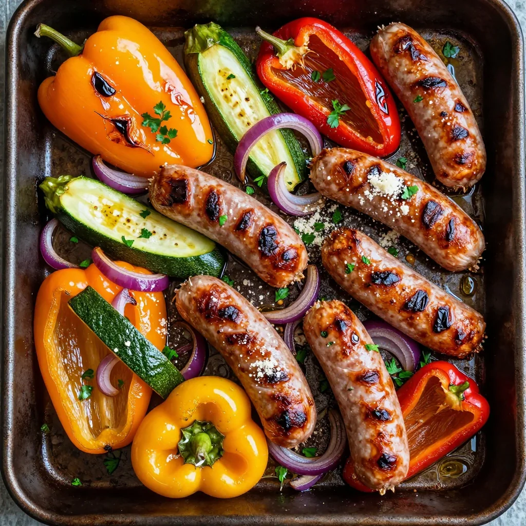 Easy Sheet Pan Sausage and Veggies Dinner