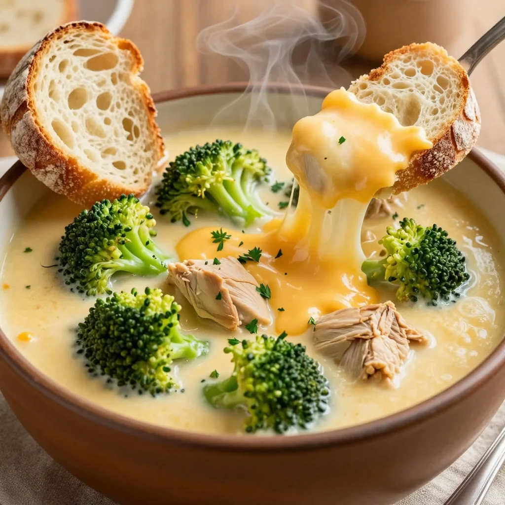 Cheesy Chicken and Broccoli Soup for MLK Day Lunch