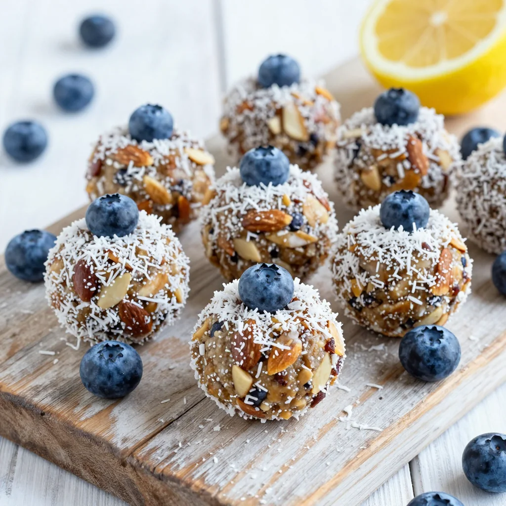 Healthy Lemon Blueberry Energy Balls for Winter Breakfast Prep