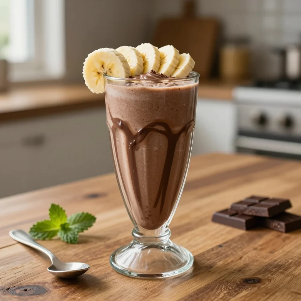 Chocolate Peanut Butter Smoothie with Banana
