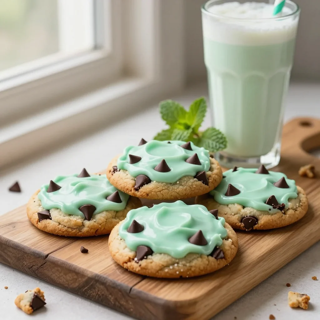 Shamrock Shake Mint Chocolate Chip Cookies