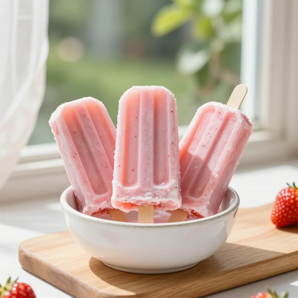 Strawberry Yogurt Popsicles