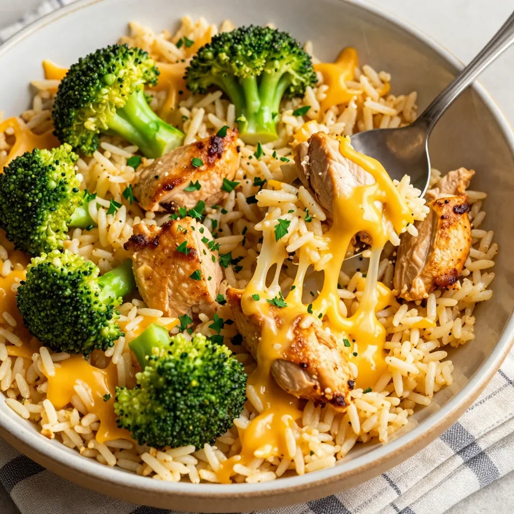Kid Friendly Cheesy Chicken and Broccoli Rice for a One Dish Meal