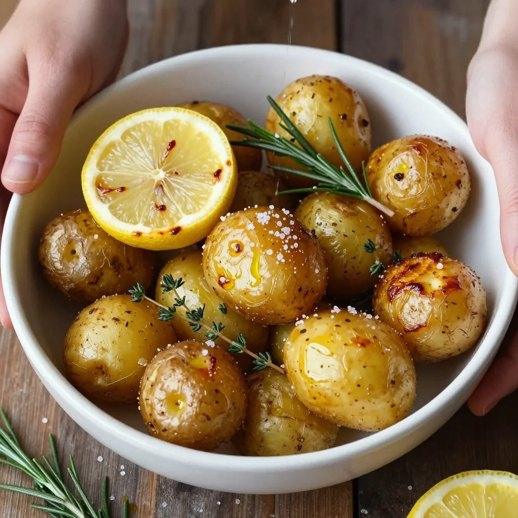 roasted lemon and herb potatoes with garlic for cozy family meals