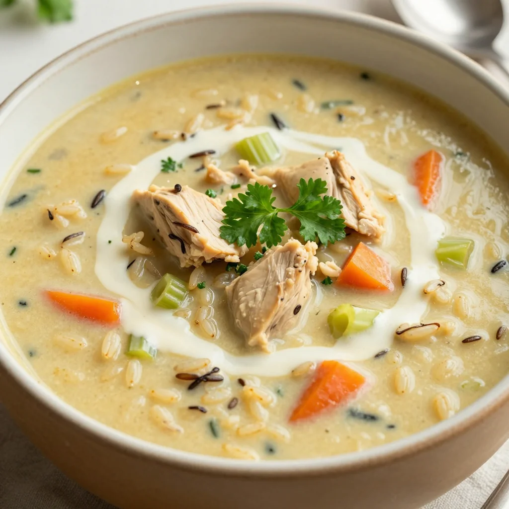 Pantry Clean-Out Creamy Chicken and Wild Rice Soup