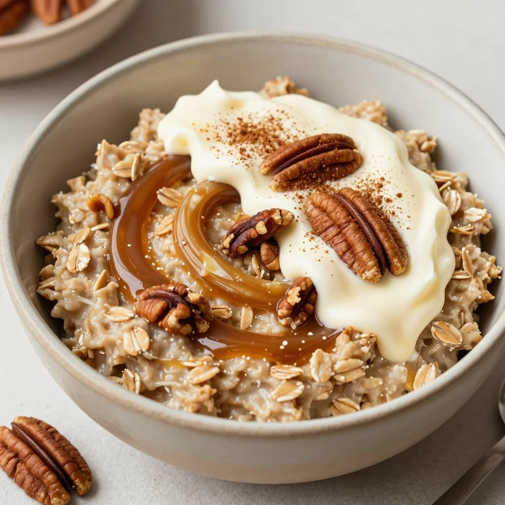 Warm Cinnamon Roll Oatmeal for a Cozy Winter Morning