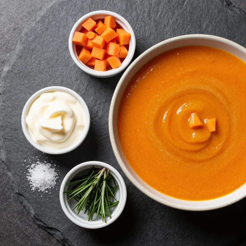 Carrots, parsnips, and rosemary arranged on a wooden board