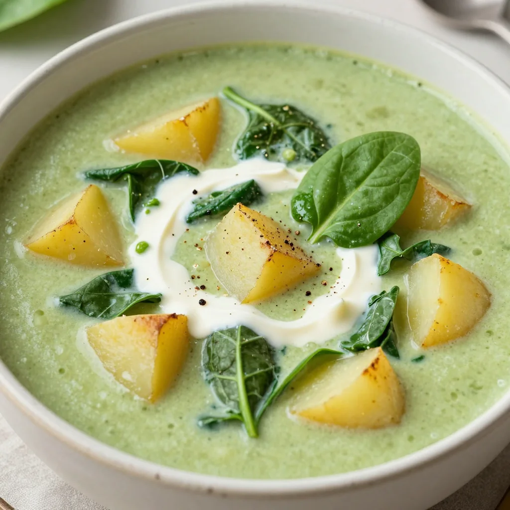 onepot spinach and potato soup for easy january meal prep
