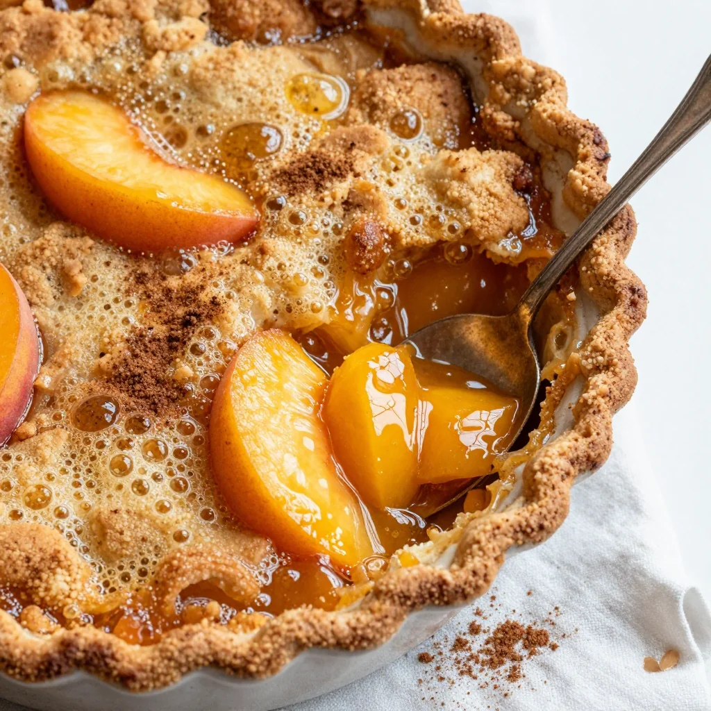 MLK Day Candied Peach Cobbler with a Sweet Biscuit Topping
