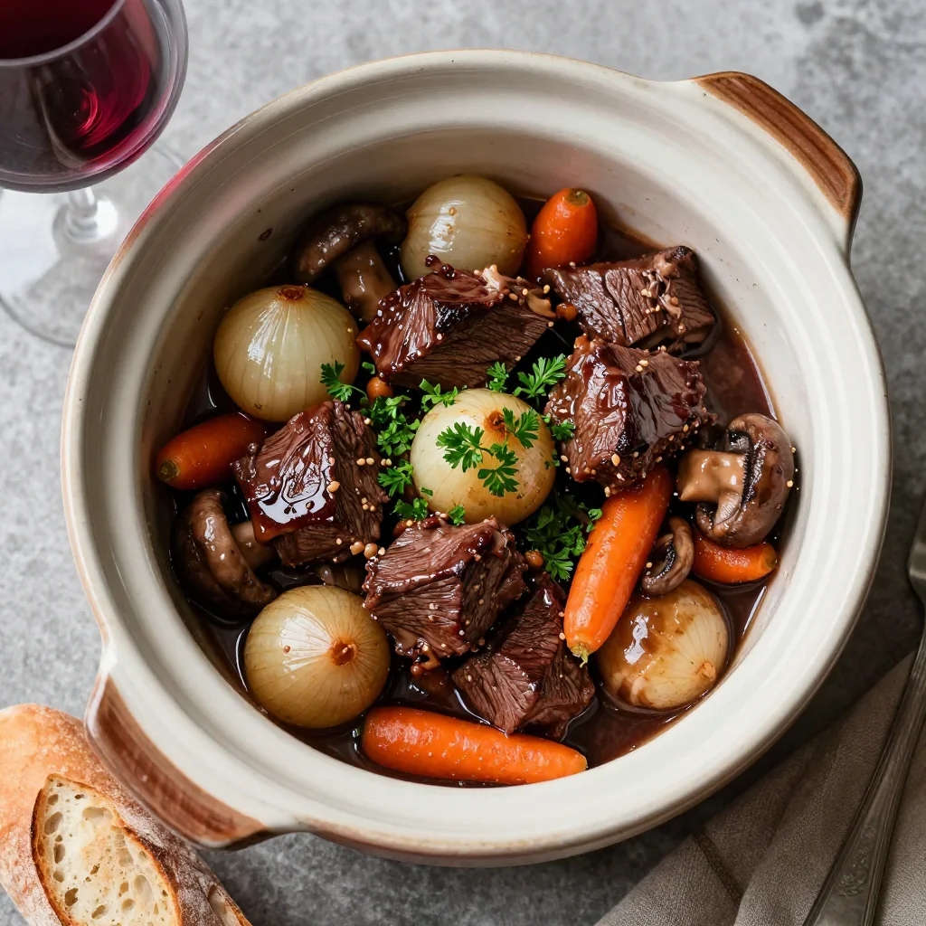 Slow Cooker Beef Bourguignon for Fancy NFL Dinners