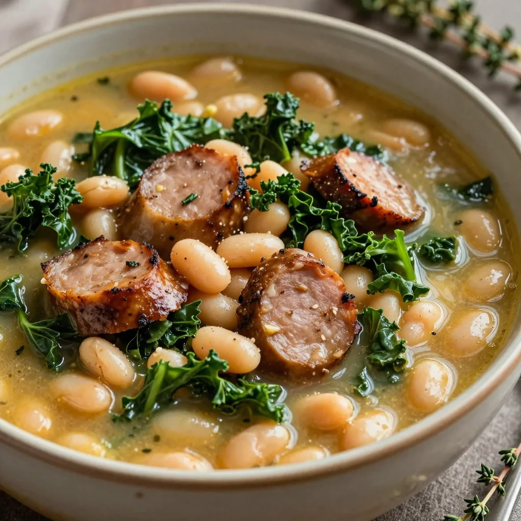Healthy White Bean Kale Sausage Soup For Winter