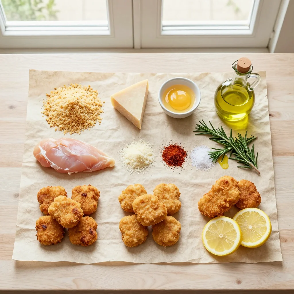 All ingredients for Air Fryer Chicken Nuggets Homemade Healthy