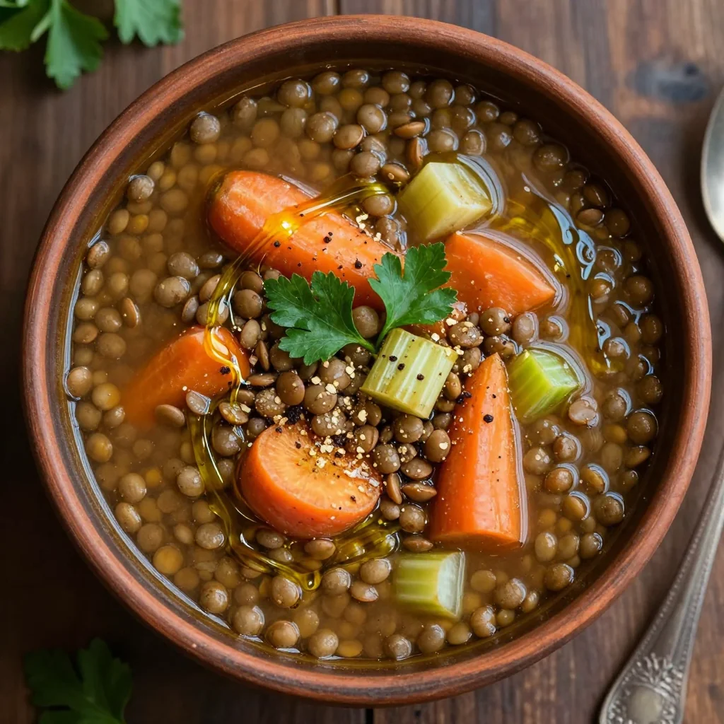 healthy one pot lentil and root vegetable soup for cold night comfort