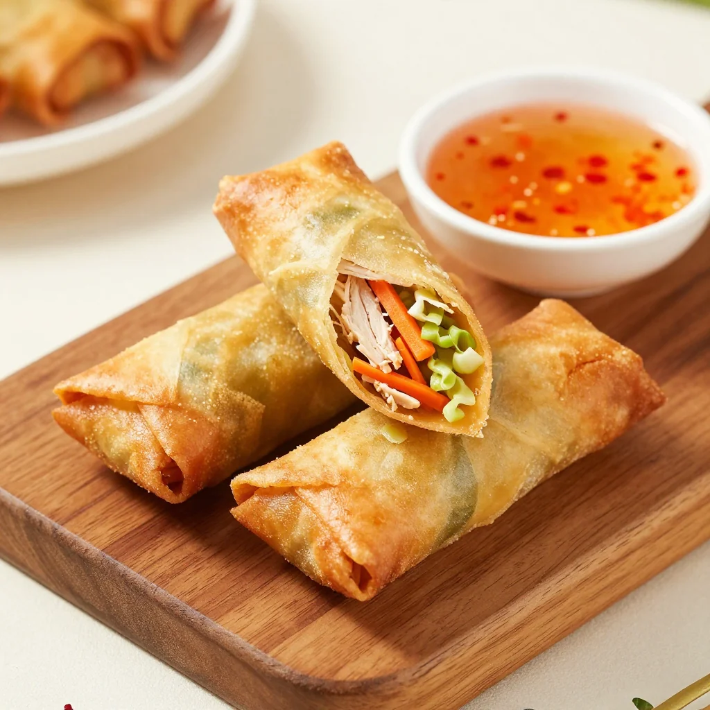 Kid-Friendly Freezer Mini Chicken and Veggie Spring Rolls