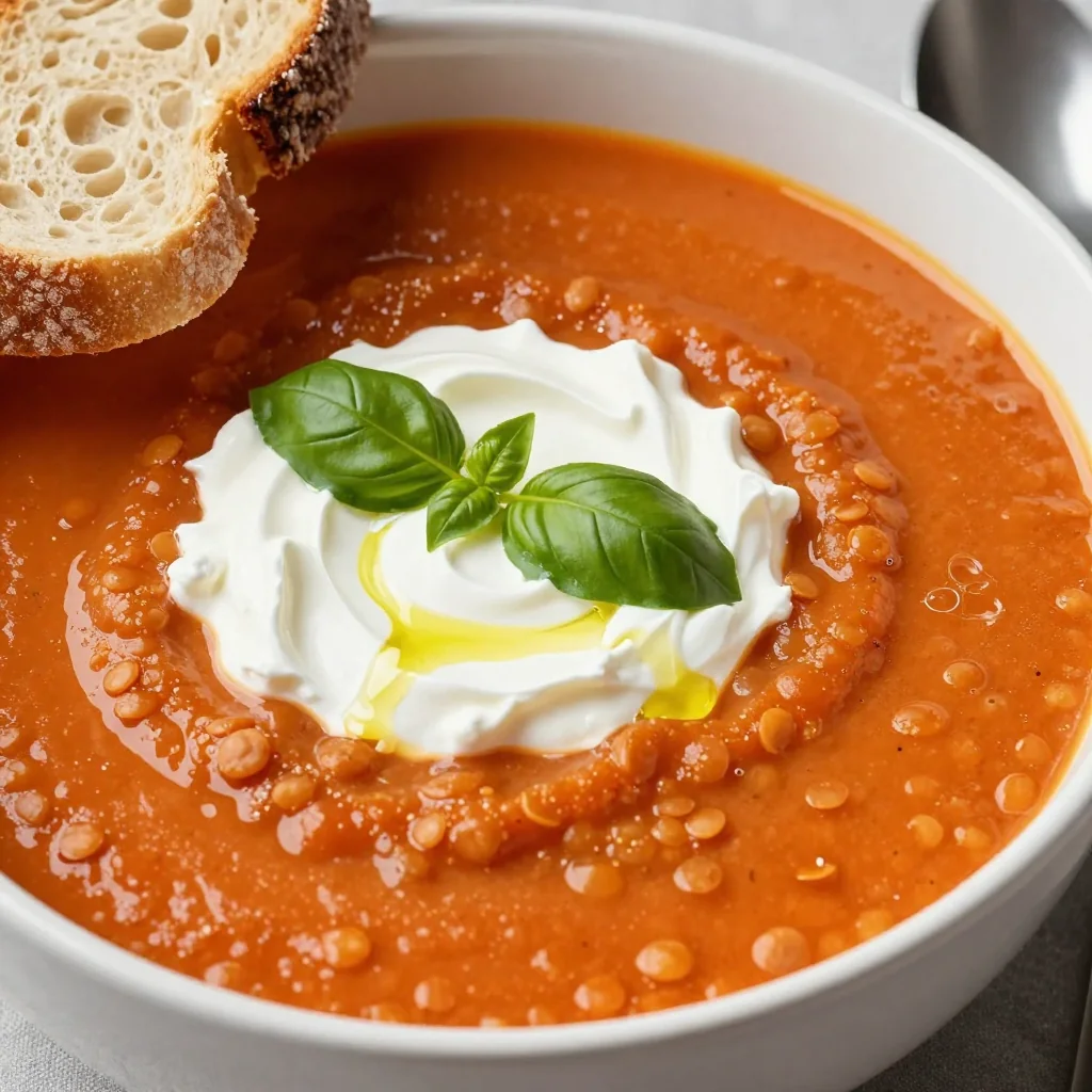 Healthy Creamy Tomato and Lentil Soup for Comfort