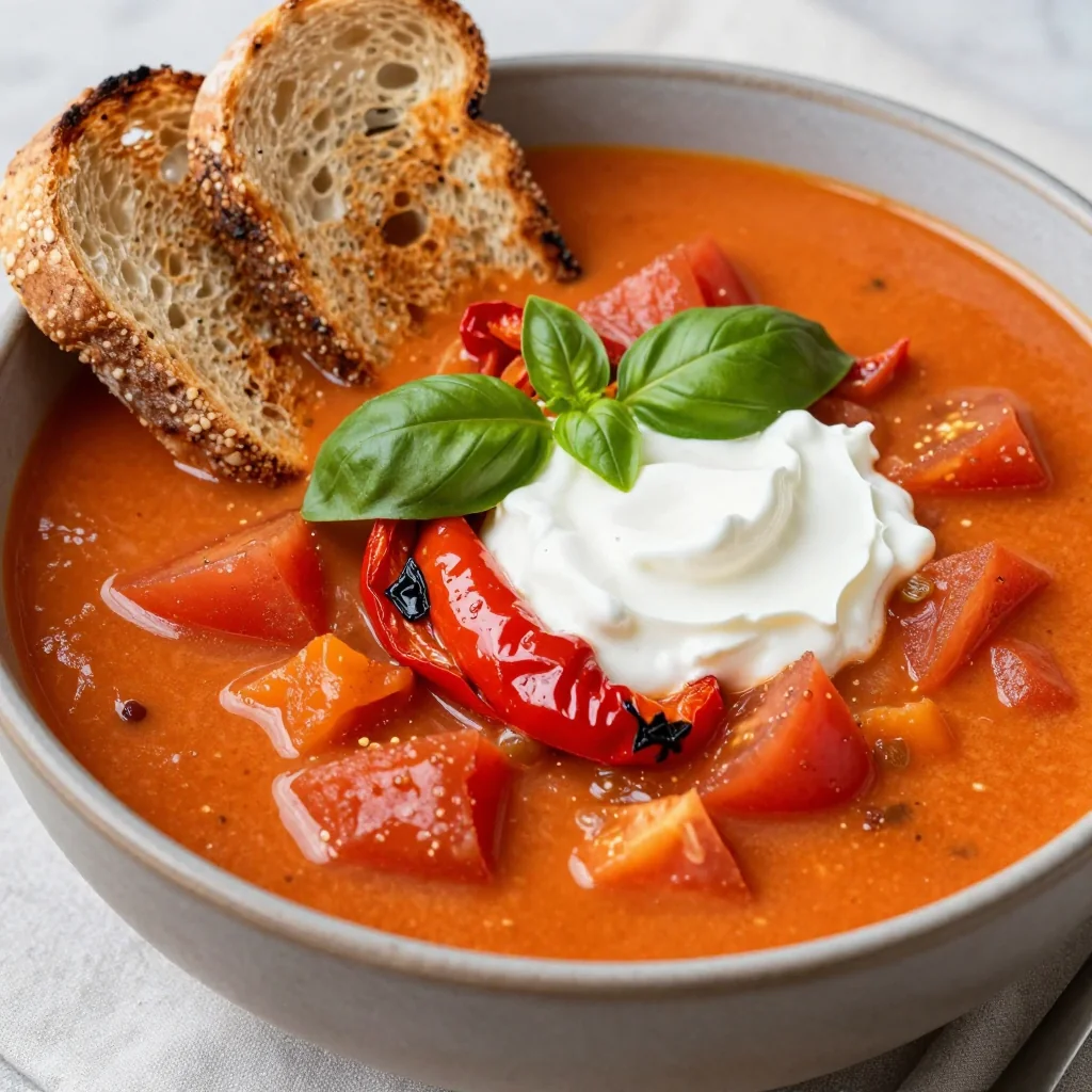 Low Calorie Creamy Tomato and Red Pepper Stew