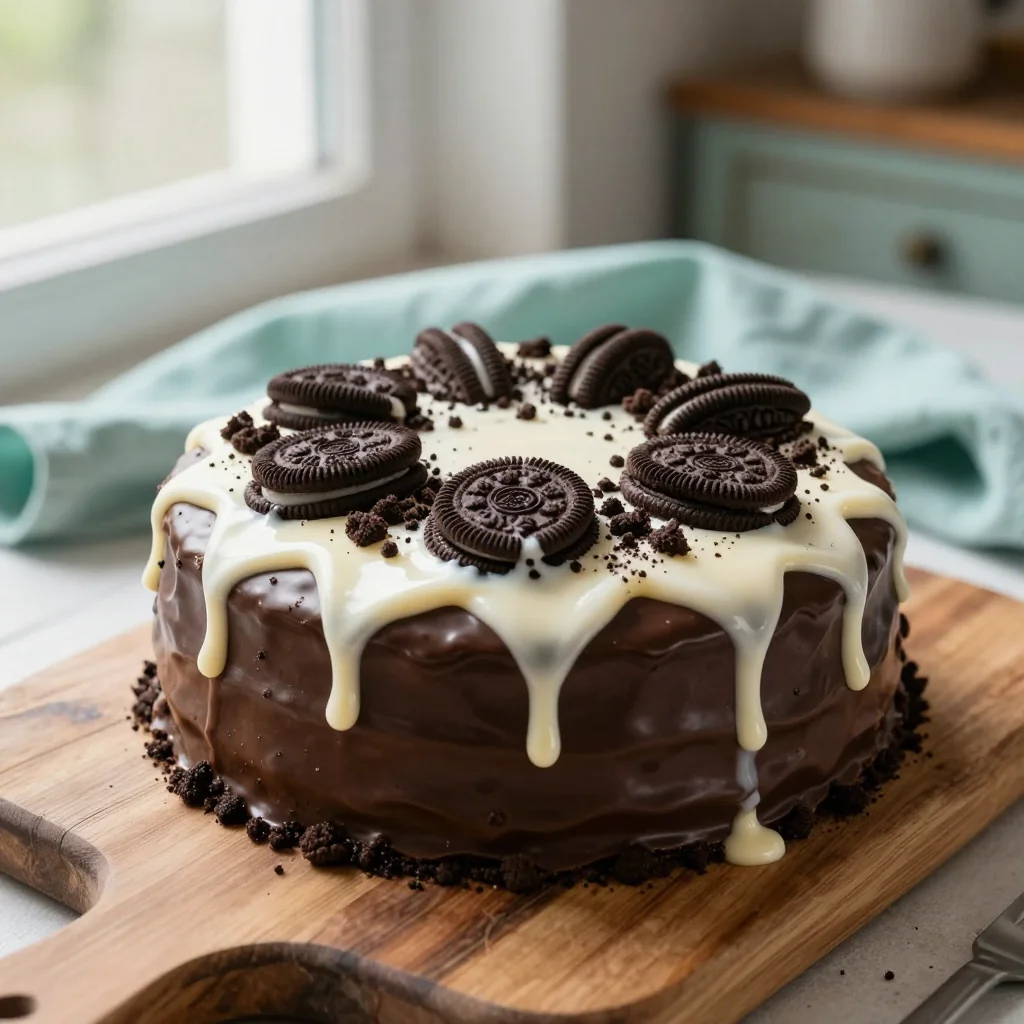 Oreo Poke Cake with Pudding
