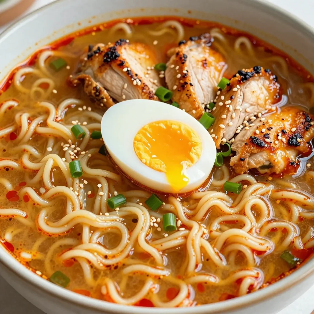 Spicy Chicken Ramen With Soft Boiled Egg