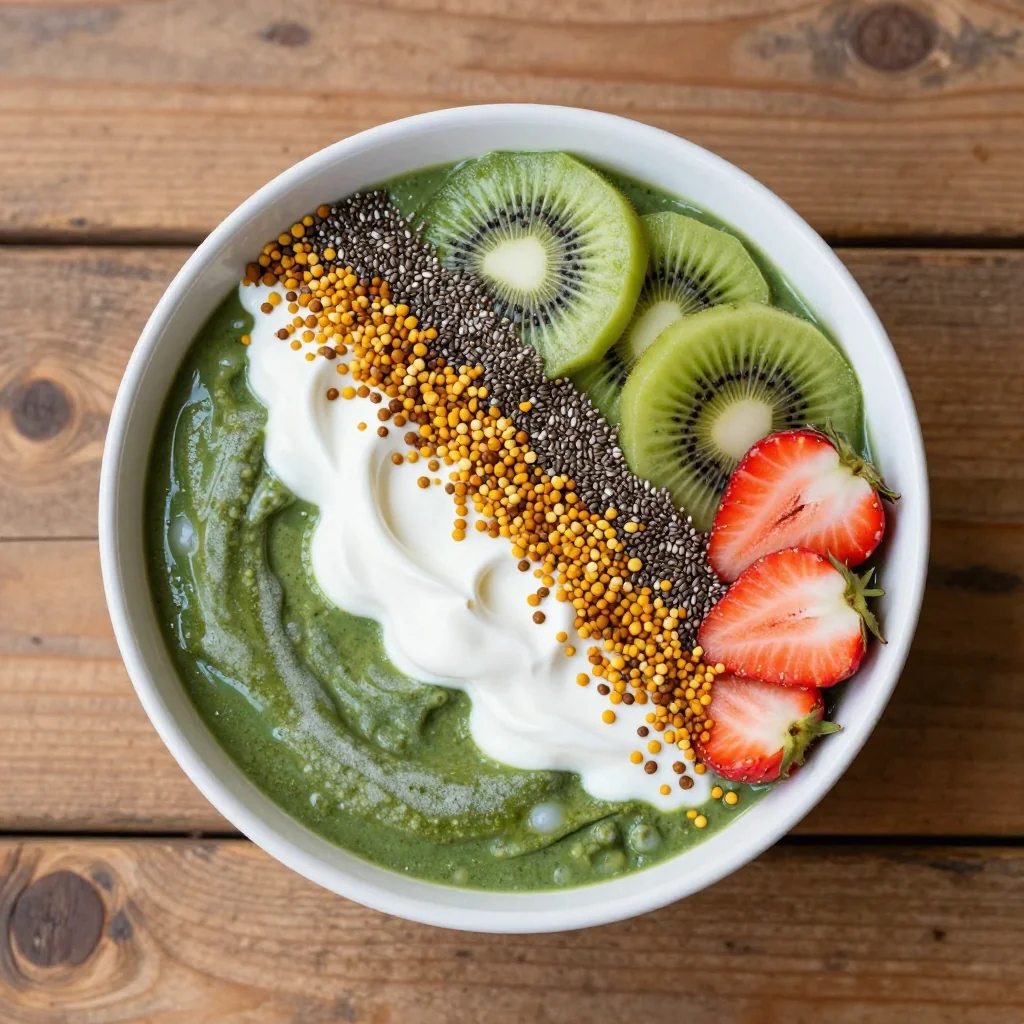 New Year Reset Smoothie Bowl with Bee Pollen Topping