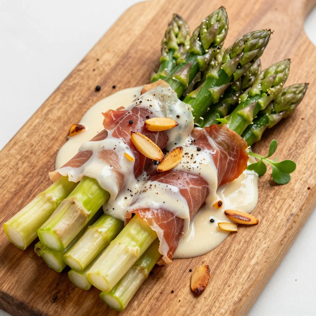 Keto Creamy Asparagus and Prosciutto Bundles for Light Bites