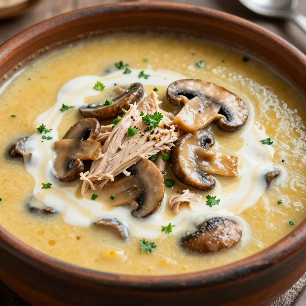 Creamy Chicken and Mushroom Soup for Health