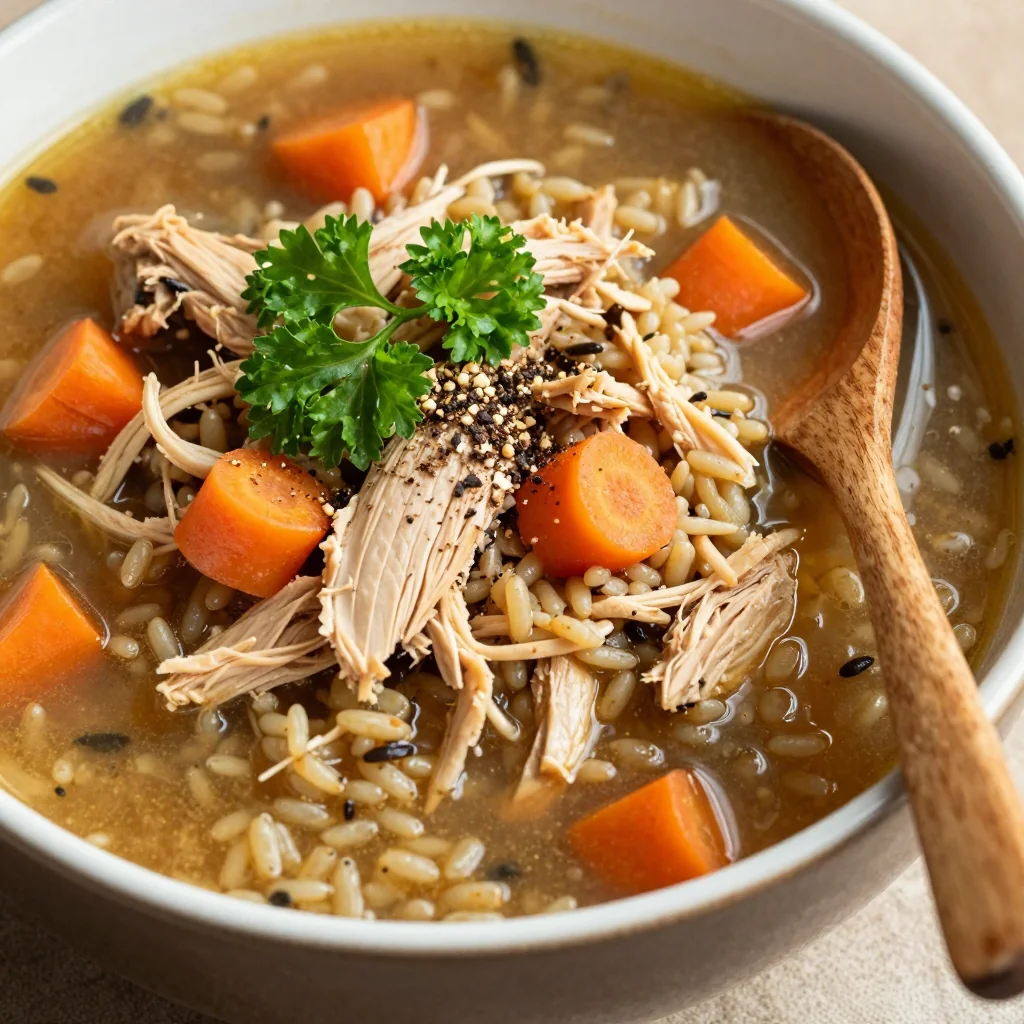 Cozy Creamy Chicken and Wild Rice Soup That is Full of Flavor and Protein