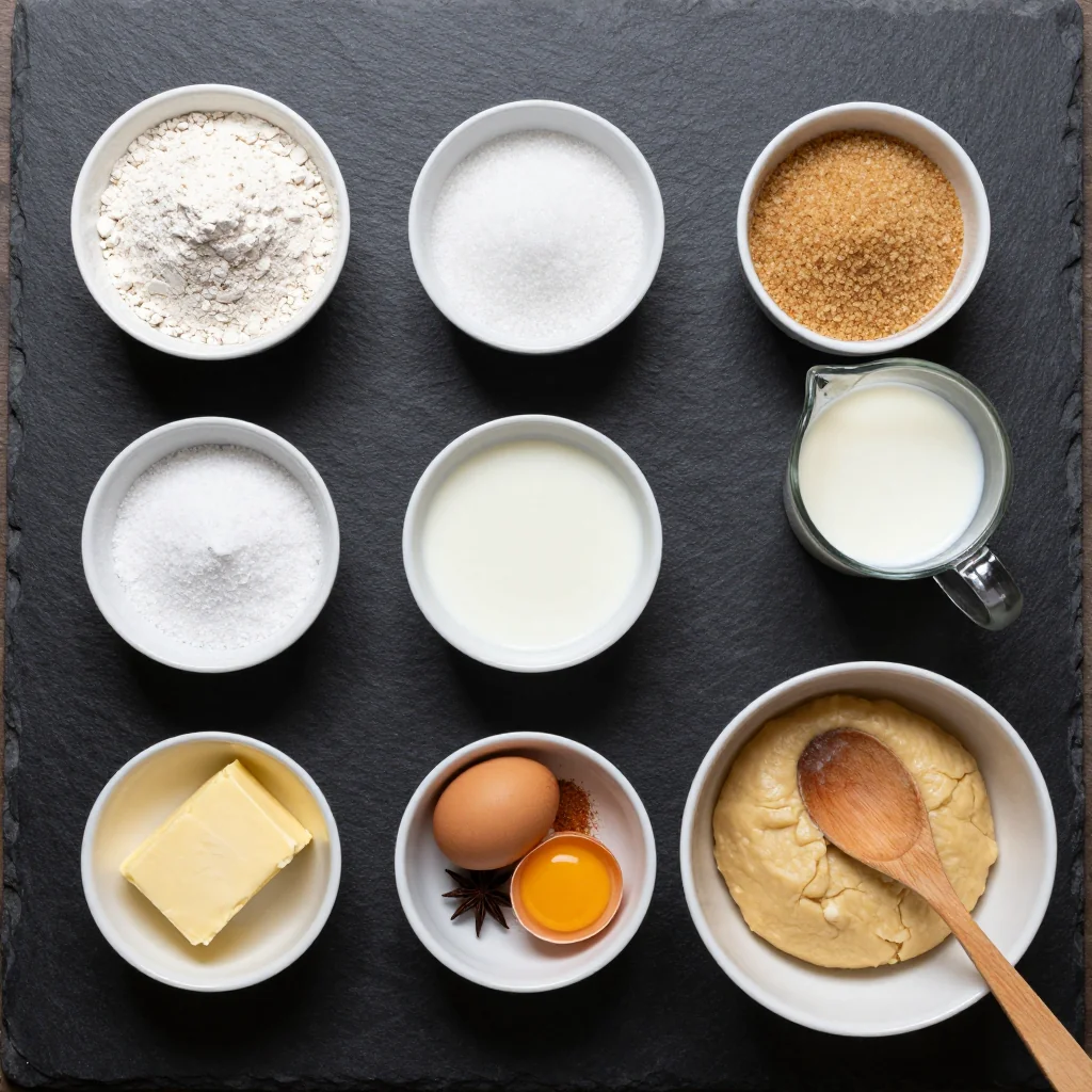 Ingredients for cinnamon roll bread