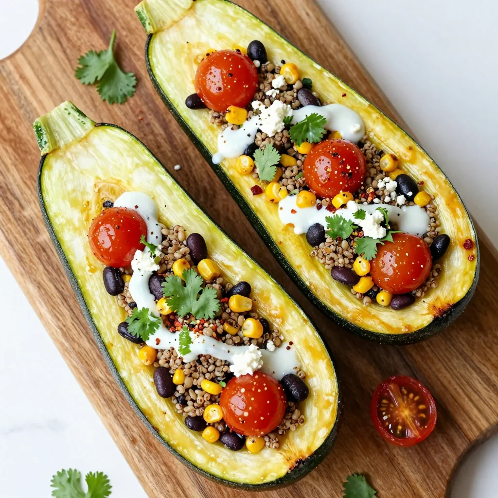 Healthy Stuffed Zucchini Boats for New Year Reset