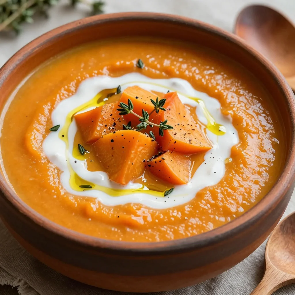 onepot sweet potato and carrot soup for warming family suppers