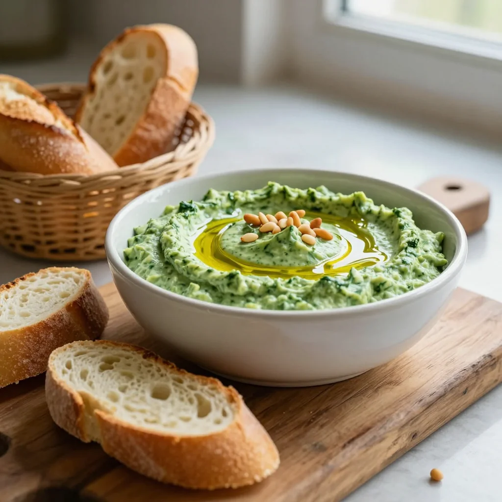 Creamy Spinach Dip with Bread