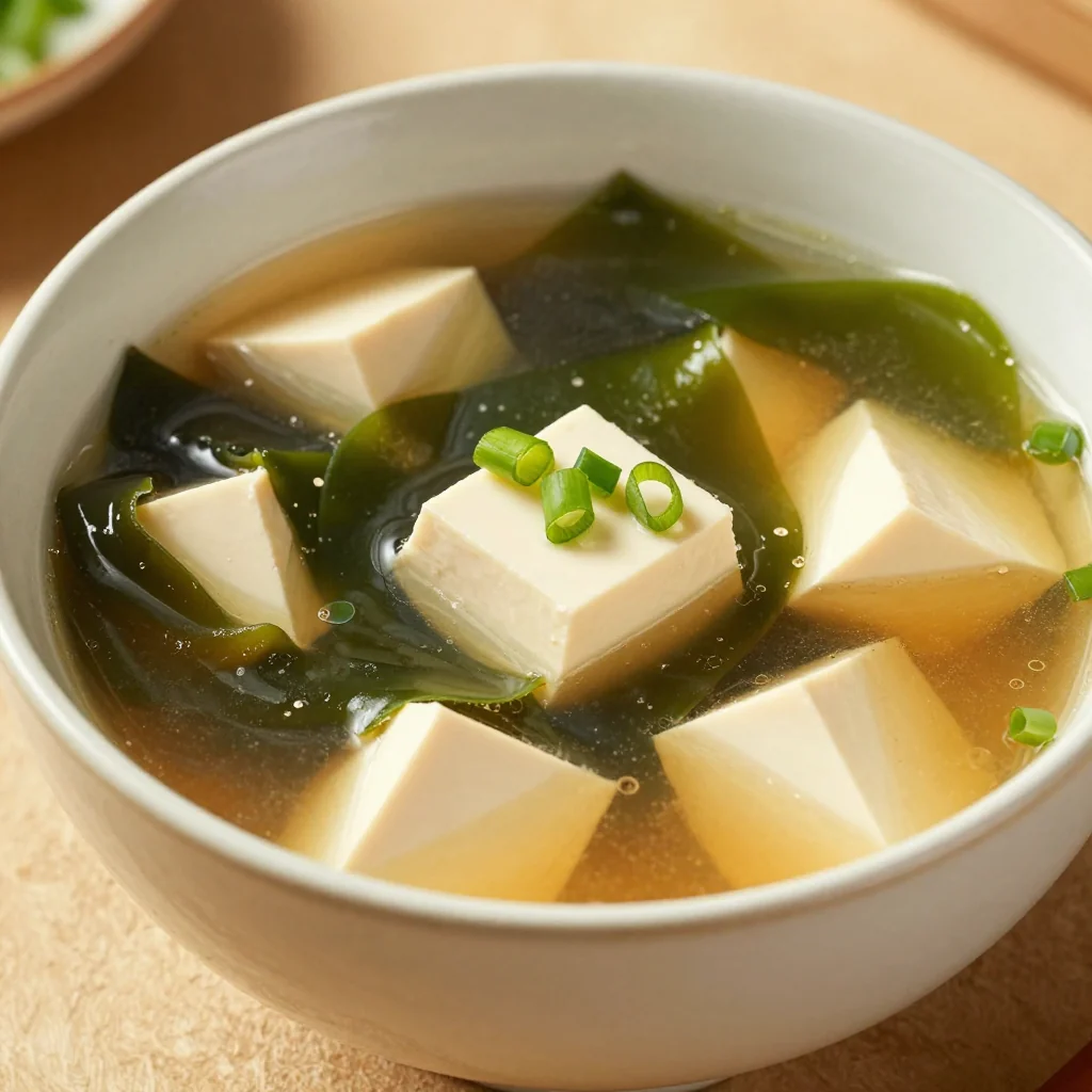 New Year Freezer Friendly Miso Soup with Tofu for Healthy Start