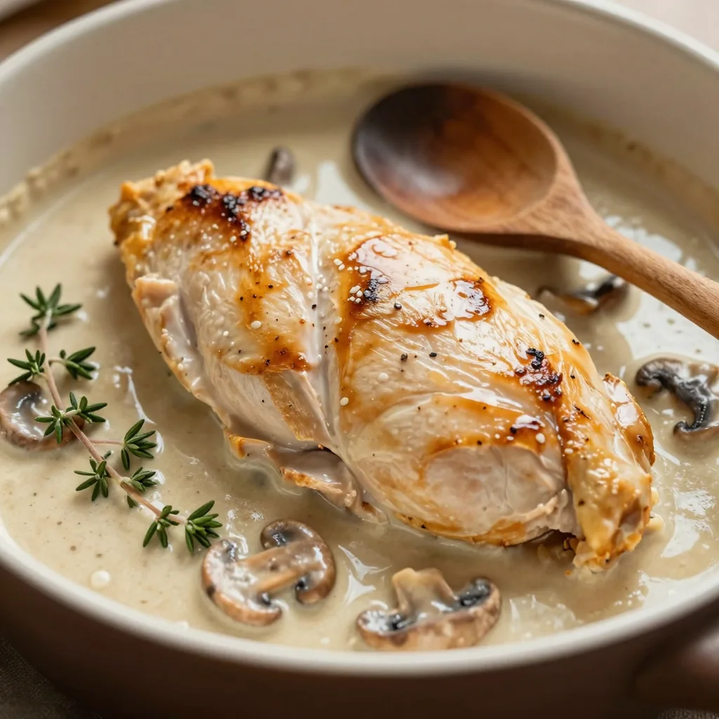 Slow Cooker Creamy Mushroom Chicken for January