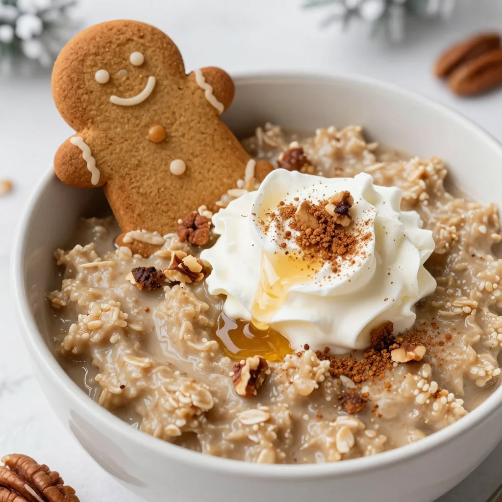 Warm Gingerbread Oatmeal for aicy January Breakfast
