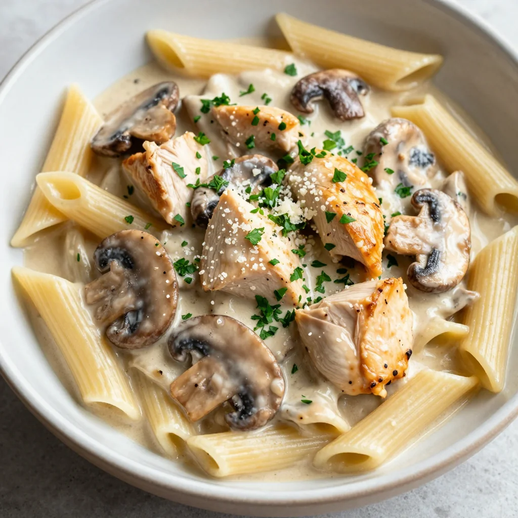Quick 20 Minute Chicken and Mushroom Pasta
