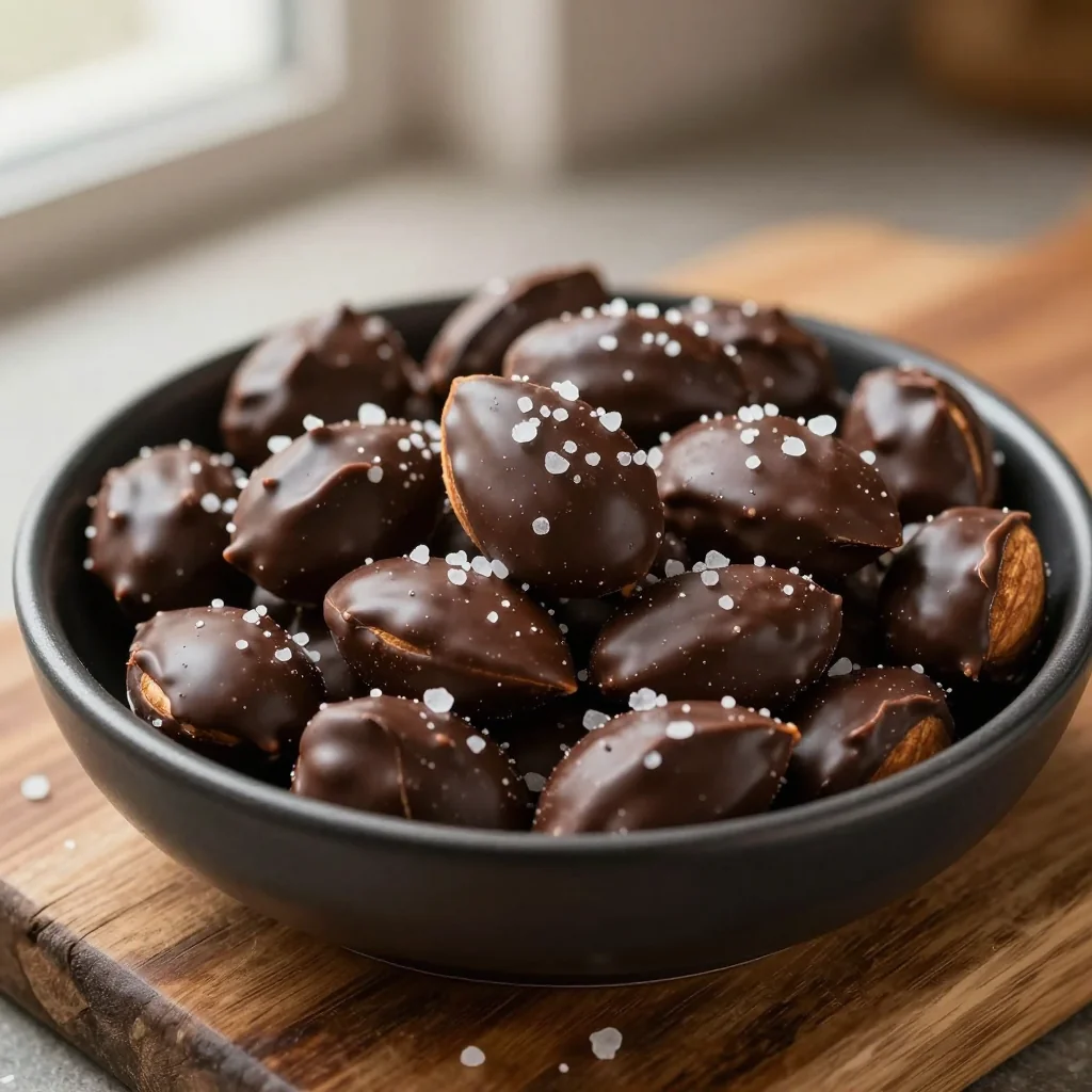 Chocolate Covered Almonds with Sea Salt