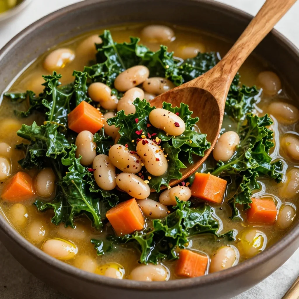 healthy one pot kale and white bean stew for january meal prep